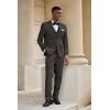 imageCOOFANDY Mens 3 Piece Linen Suits Casual Lightweight Blazer Jackets Vest Pants Set for Wedding Business PromDark Grey