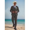 imageCOOFANDY Mens 3 Piece Linen Suits Casual Lightweight Blazer Jackets Vest Pants Set for Wedding Business PromDark Grey