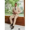 imageCOOFANDY Mens 3 Piece Linen Suits Casual Lightweight Blazer Jackets Vest Pants Set for Wedding Business PromKhaki