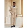 imageCOOFANDY Mens 3 Piece Linen Suits Casual Lightweight Blazer Jackets Vest Pants Set for Wedding Business PromKhaki