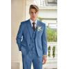 imageCOOFANDY Mens 3 Piece Linen Suits Casual Lightweight Blazer Jackets Vest Pants Set for Wedding Business PromNavy Blue