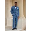 imageCOOFANDY Mens 3 Piece Linen Suits Casual Lightweight Blazer Jackets Vest Pants Set for Wedding Business PromNavy Blue
