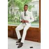 imageCOOFANDY Mens 3 Piece Linen Suits Casual Lightweight Blazer Jackets Vest Pants Set for Wedding Business PromWhite