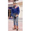 imageCOOFANDY Mens Casual American Flag Button Down Shirts Slim Fit Long Sleeve ShirtBlue
