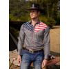 imageCOOFANDY Mens Casual American Flag Button Down Shirts Slim Fit Long Sleeve ShirtGrey