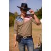 imageCOOFANDY Mens Casual American Flag Button Down Shirts Slim Fit Long Sleeve ShirtLight Tan