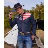 imageCOOFANDY Mens Casual American Flag Button Down Shirts Slim Fit Long Sleeve ShirtNavy Blue