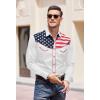 imageCOOFANDY Mens Casual American Flag Button Down Shirts Slim Fit Long Sleeve ShirtWhite