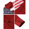 imageCOOFANDY Mens Casual American Flag Button Down Shirts Slim Fit Long Sleeve ShirtWhite Flag Red