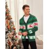 imageCOOFANDY Mens Christmas Cardigans Ugly Xmas Sweaters Reindeer Snowflake Shawl Collar Knitted Cardigan SweaterA  Green  B