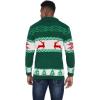 imageCOOFANDY Mens Christmas Cardigans Ugly Xmas Sweaters Reindeer Snowflake Shawl Collar Knitted Cardigan SweaterA  Green  B