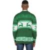 imageCOOFANDY Mens Christmas Cardigans Ugly Xmas Sweaters Reindeer Snowflake Shawl Collar Knitted Cardigan SweaterA  Green  a