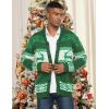 imageCOOFANDY Mens Christmas Cardigans Ugly Xmas Sweaters Reindeer Snowflake Shawl Collar Knitted Cardigan SweaterA  Green  a