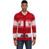 imageCOOFANDY Mens Christmas Cardigans Ugly Xmas Sweaters Reindeer Snowflake Shawl Collar Knitted Cardigan SweaterA  Red  C