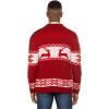 imageCOOFANDY Mens Christmas Cardigans Ugly Xmas Sweaters Reindeer Snowflake Shawl Collar Knitted Cardigan SweaterA  Red  a