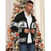 imageCOOFANDY Mens Christmas Cardigans Ugly Xmas Sweaters Reindeer Snowflake Shawl Collar Knitted Cardigan SweaterBlack