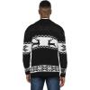 imageCOOFANDY Mens Christmas Cardigans Ugly Xmas Sweaters Reindeer Snowflake Shawl Collar Knitted Cardigan SweaterBlack