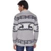 imageCOOFANDY Mens Christmas Cardigans Ugly Xmas Sweaters Reindeer Snowflake Shawl Collar Knitted Cardigan SweaterGrey