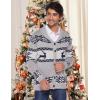 imageCOOFANDY Mens Christmas Cardigans Ugly Xmas Sweaters Reindeer Snowflake Shawl Collar Knitted Cardigan SweaterGrey