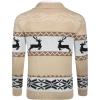 imageCOOFANDY Mens Christmas Cardigans Ugly Xmas Sweaters Reindeer Snowflake Shawl Collar Knitted Cardigan SweaterLight Apricot