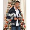 imageCOOFANDY Mens Christmas Cardigans Ugly Xmas Sweaters Reindeer Snowflake Shawl Collar Knitted Cardigan SweaterNavy Blue
