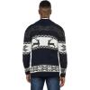 imageCOOFANDY Mens Christmas Cardigans Ugly Xmas Sweaters Reindeer Snowflake Shawl Collar Knitted Cardigan SweaterNavy Blue