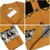 imageCOOFANDY Mens Christmas Cardigans Ugly Xmas Sweaters Reindeer Snowflake Shawl Collar Knitted Cardigan SweaterPumpkin