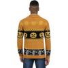 imageCOOFANDY Mens Christmas Cardigans Ugly Xmas Sweaters Reindeer Snowflake Shawl Collar Knitted Cardigan SweaterPumpkin
