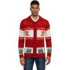 imageCOOFANDY Mens Christmas Cardigans Ugly Xmas Sweaters Reindeer Snowflake Shawl Collar Knitted Cardigan SweaterRed Gingerbread