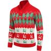 imageCOOFANDY Mens Christmas Sweater Ugly Knitted Xmas Sweaters Casual Snowflake Pullover KnitwearBchristmas Red