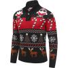 imageCOOFANDY Mens Christmas Sweater Ugly Knitted Xmas Sweaters Casual Snowflake Pullover KnitwearBlack Noel