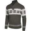 imageCOOFANDY Mens Christmas Sweater Ugly Knitted Xmas Sweaters Casual Snowflake Pullover KnitwearDark Grey
