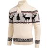 imageCOOFANDY Mens Christmas Sweater Ugly Knitted Xmas Sweaters Casual Snowflake Pullover KnitwearLight Khaki