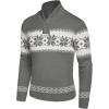 imageCOOFANDY Mens Christmas Sweater Ugly Knitted Xmas Sweaters Casual Snowflake Pullover KnitwearMid Grey Textile