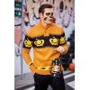imageCOOFANDY Mens Christmas Sweater Ugly Knitted Xmas Sweaters Casual Snowflake Pullover KnitwearPumpkin