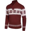 imageCOOFANDY Mens Christmas Sweater Ugly Knitted Xmas Sweaters Casual Snowflake Pullover KnitwearWine Red
