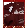 imageCOOFANDY Mens Christmas Sweater Ugly Knitted Xmas Sweaters Casual Snowflake Pullover KnitwearWine Red