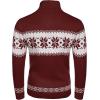 imageCOOFANDY Mens Christmas Sweater Ugly Knitted Xmas Sweaters Casual Snowflake Pullover KnitwearWine Red