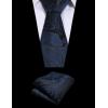 imageCOOFANDY Mens Christmas Vest Tie Set 3PC Paisley Jacquard Waistcoat and Necktie Pocket Square for Holiday Party WeddingNavy Blue