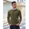 imageCOOFANDY Mens Crew Neck Sweater Slim Fit Lightweight Sweatshirts Knitted Pullover for Casual Or Dressy WearArmy Green