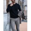 imageCOOFANDY Mens Crew Neck Sweater Slim Fit Lightweight Sweatshirts Knitted Pullover for Casual Or Dressy WearBlack