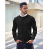 imageCOOFANDY Mens Crew Neck Sweater Slim Fit Lightweight Sweatshirts Knitted Pullover for Casual Or Dressy WearBlack
