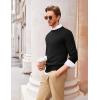 imageCOOFANDY Mens Crew Neck Sweater Slim Fit Lightweight Sweatshirts Knitted Pullover for Casual Or Dressy WearBlack