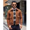 imageCOOFANDY Mens Crew Neck Sweater Slim Fit Lightweight Sweatshirts Knitted Pullover for Casual Or Dressy WearBlack Argyle