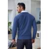 imageCOOFANDY Mens Crew Neck Sweater Slim Fit Lightweight Sweatshirts Knitted Pullover for Casual Or Dressy WearBlue