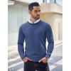 imageCOOFANDY Mens Crew Neck Sweater Slim Fit Lightweight Sweatshirts Knitted Pullover for Casual Or Dressy WearBlue