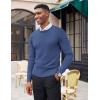 imageCOOFANDY Mens Crew Neck Sweater Slim Fit Lightweight Sweatshirts Knitted Pullover for Casual Or Dressy WearBlue