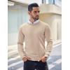 imageCOOFANDY Mens Crew Neck Sweater Slim Fit Lightweight Sweatshirts Knitted Pullover for Casual Or Dressy WearCamel
