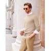 imageCOOFANDY Mens Crew Neck Sweater Slim Fit Lightweight Sweatshirts Knitted Pullover for Casual Or Dressy WearCamel