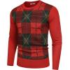 imageCOOFANDY Mens Crew Neck Sweater Slim Fit Lightweight Sweatshirts Knitted Pullover for Casual Or Dressy WearChristmas RedGreen